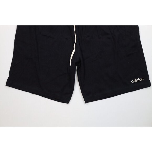 Deadstock Vintage 90s Adidas Mens XL Spell Out Striped Above Knee Shorts Black - Picture 4 of 15